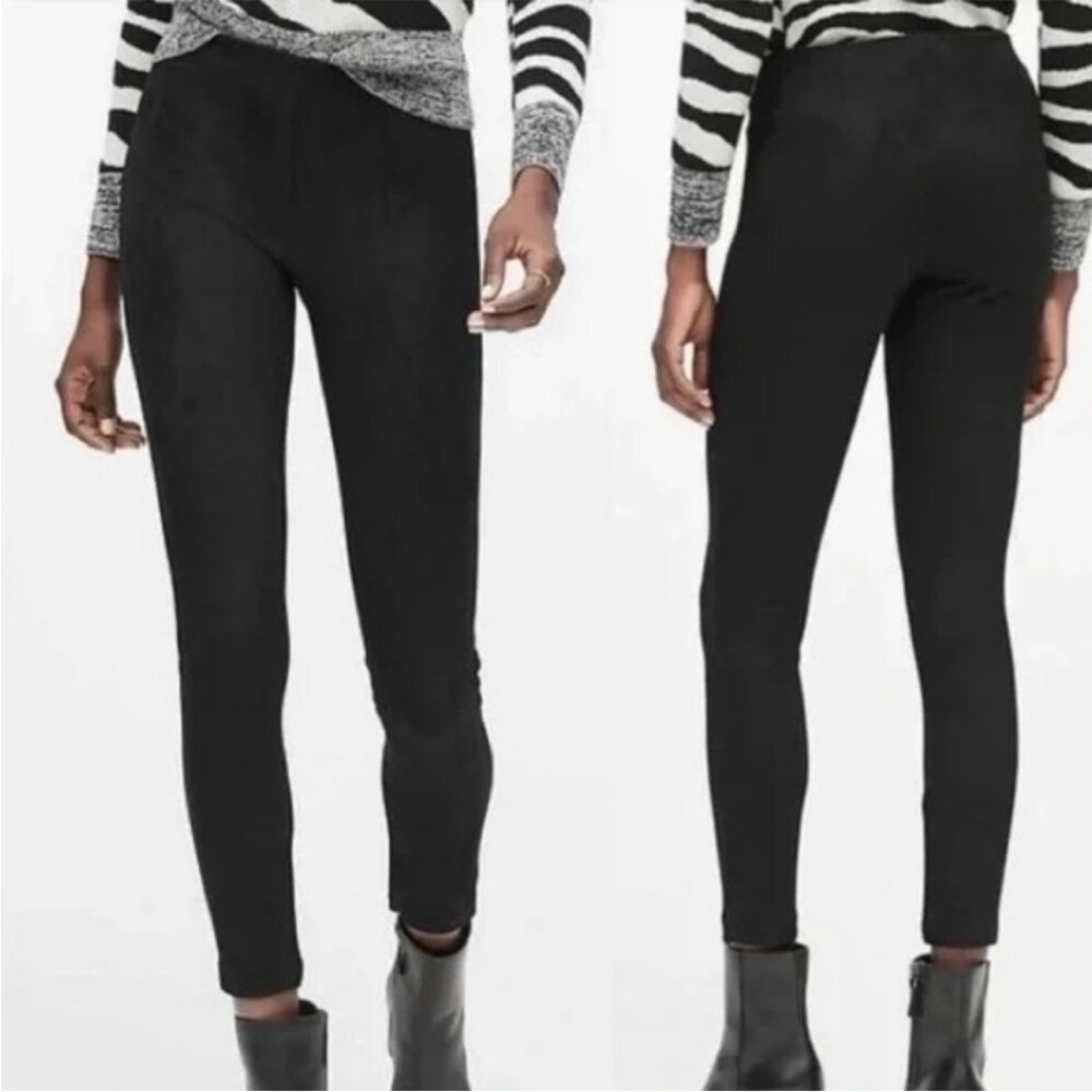 NWT faux suede Banana Republic Devon legging-fit pants, size 0S (short)